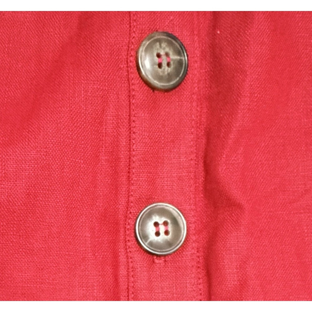 REFORMATION Tori Cherry Red 100% Linen Smocked Midi Dress Coastal Resort USA 6 - Picture 5 of 13